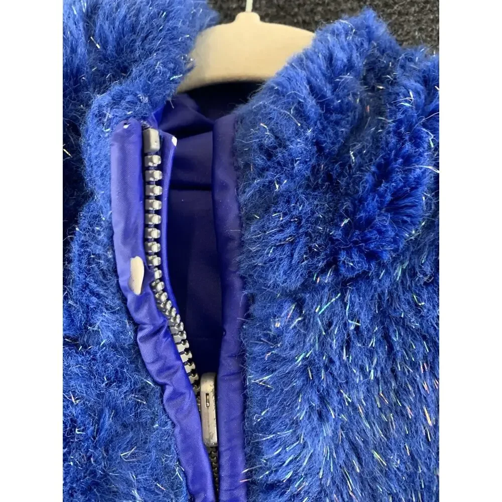 VTG? Girl Cooper Key Reversible Coat Jacket Faux Fur Blue Size 7/8
